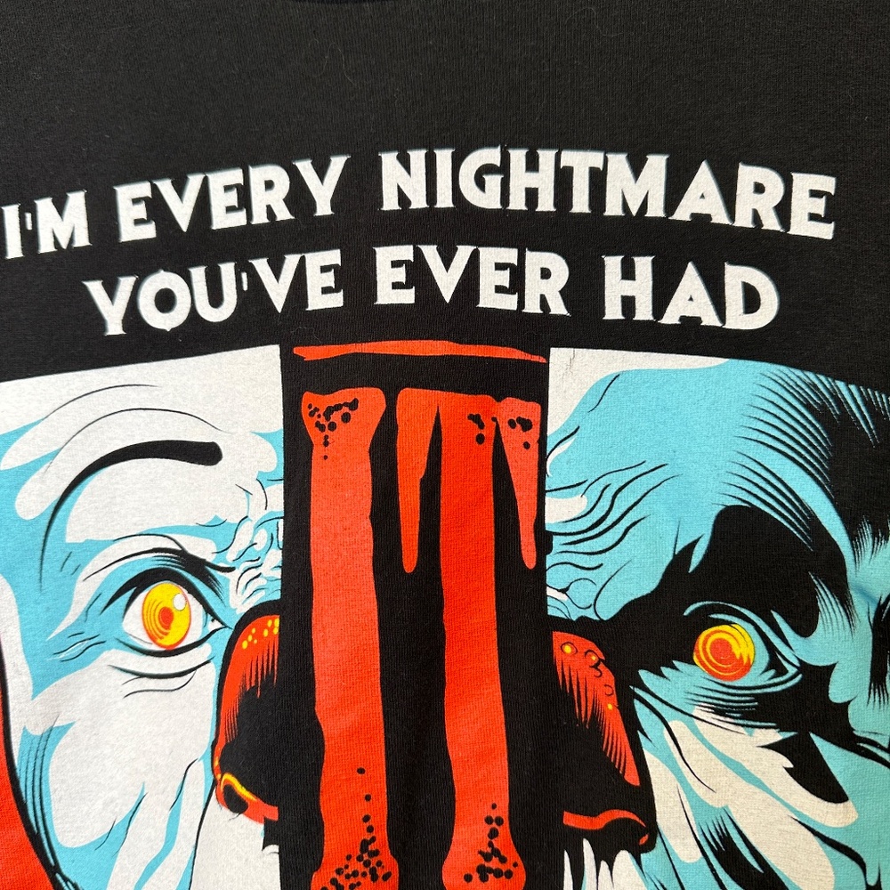 IT The Movie Two Faces Pennywise Graphic Logo Crewneck Short Sleeve Horror Tee - Picture 7 of 9
